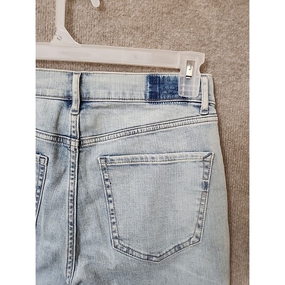 Express Straight Super High Rise Jeans Womens 8 Blue Light Wash Button Fly NEW - Picture 7 of 11